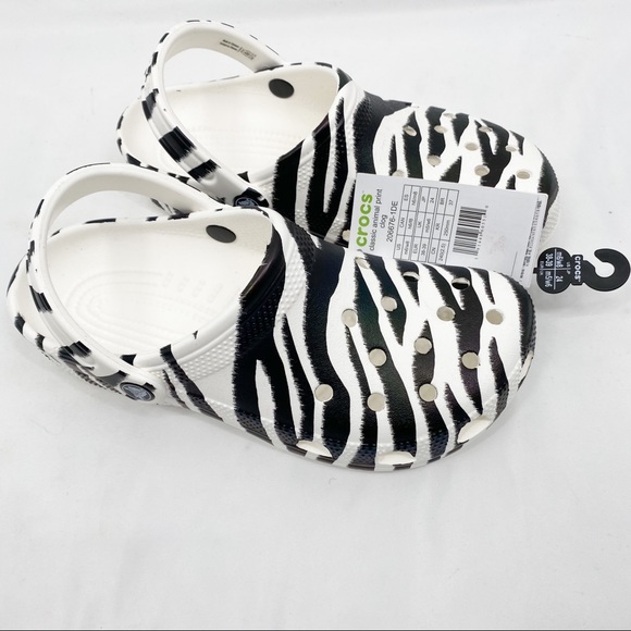 Crocs Zebra Classic Animal Print Clogs - Picture 9 of 14